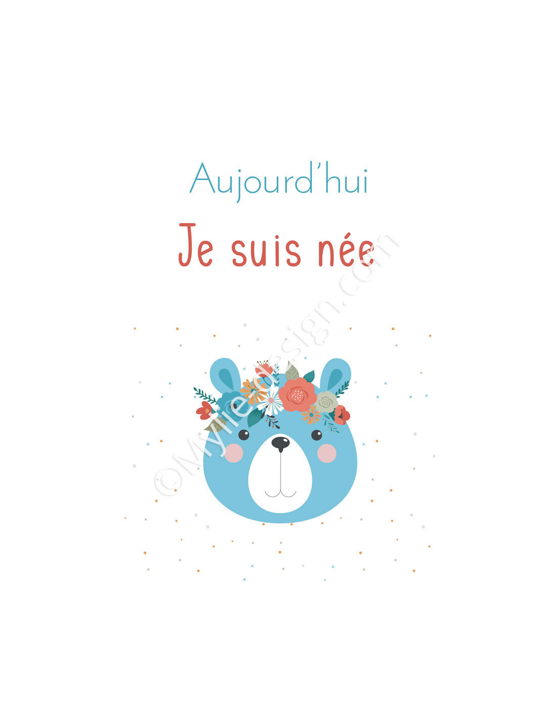 Carte Etape Bébé en France, thème animaux de la mer pour futur